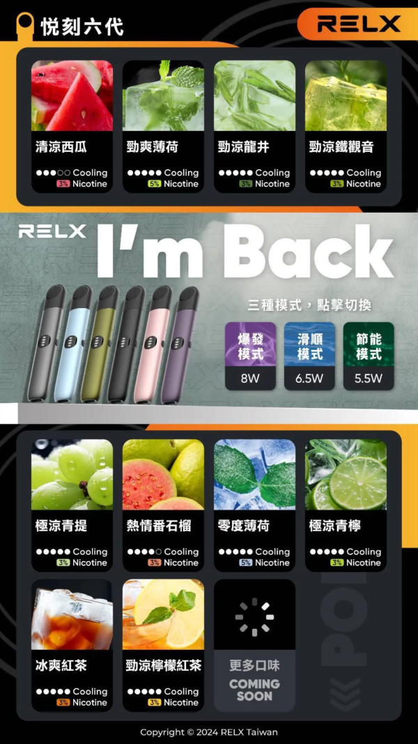 RELX悅刻六代煙彈✨1組三顆 😍不通用一代✨ 全新升級 更醇厚的霧化體驗 💖1.9ML*3顆裝