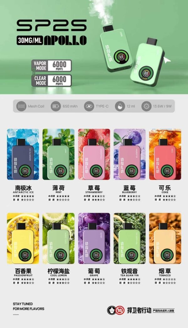 微信图片_20260311182110_472_9 SP2抛棄式12000口 【 有煙/無煙雙模式可調】 新品上市【滿10送1請備注送的口味】